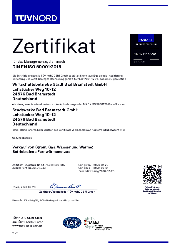 TÜV NORD Zertifikat ISO 50001